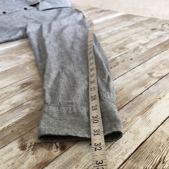 “Lucky Brand” men’s button front black/cream ticking stripe slim fit -sz L - Picture 8 of 14